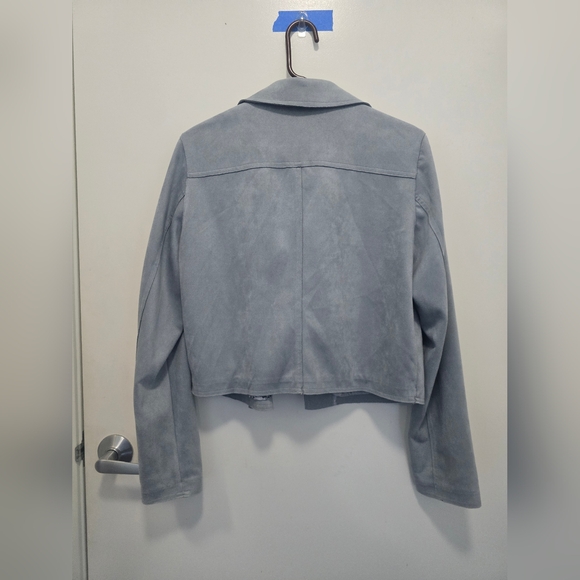 Anthropologie Light Gray Leather Jacket - Picture 8 of 10